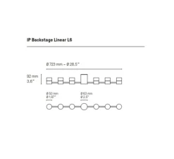 Applique murale, IP BACKSTAGE Linear L6, laiton noirci, IP44, L72,3cm, H9,2cm - Cvl