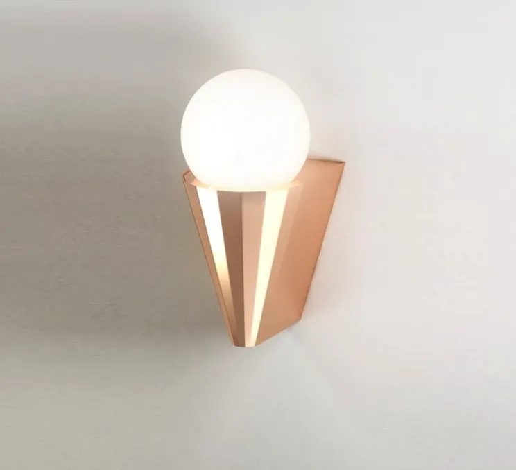 Applique murale, IP Cornet, cuivre satiné, IP24, L12,5cm, H21,2cm - Cvl