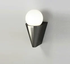 Applique murale, IP Cornet, graphite satiné, IP44, L12,5cm, H21,2cm - Cvl