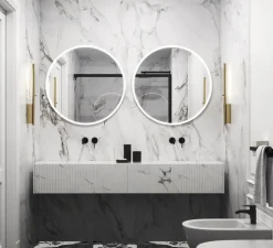 Applique murale, IP LINK 410, laiton, IP44, LED, 3000K, 150lm, L5cm, H41cm - Cvl