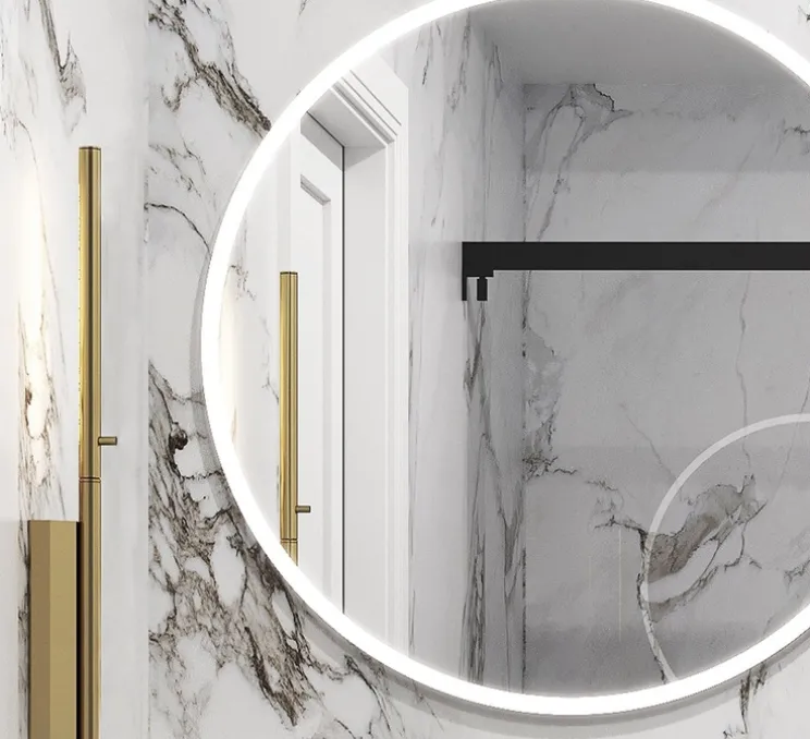 Applique murale, IP LINK, laiton satiné, IP44, L5cm, H58cm - Cvl