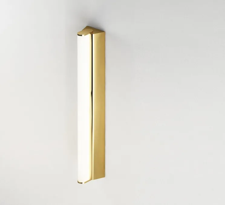 Applique murale, IP METROP 525, laiton satiné, IP44, 3000K, 500lm, L52,5cm, H4,5cm - Cvl