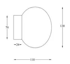 Applique murale, IP44, Qamar, champagne, verre blanc opalin, Ø12cm, H11cm - Nexel