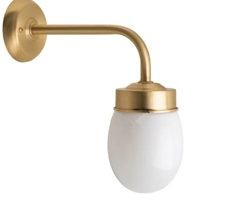 Applique murale, J'adore l'or, Glass 030, Laiton, transparent, IP43, L10cm, H31,5cm - Zangra