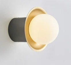 Applique murale, Janed 140 simple, laiton satiné/Graphite satiné, L12cm, H8cm - Cvl