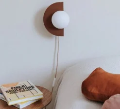 Applique murale, Joseph, câble court, châtaigne, L22cm, H30cm - Zuri