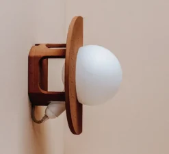 Applique murale, Joseph, câble court, châtaigne, L22cm, H30cm - Zuri