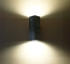 Applique murale, Kali Square, Marbre vert, L11,3cm, H25cm - BACCARIS