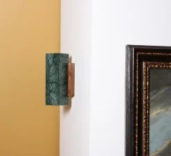 Applique murale, Kali Square, Marbre vert, L11,3cm, H25cm - BACCARIS