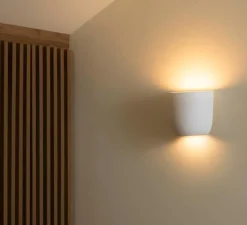 Applique murale, Kappu 158, plâtre blanc, L15cm, H15,8cm - Faro