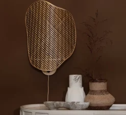 Applique murale, Kinabalu, naturel et marron, Ø40cm, H50cm - Good&Mojo