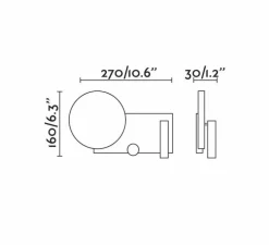 Applique murale, KLEE gauche, gris, L30cm, H27cm - Faro