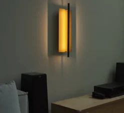 Applique murale, Lamina Dorada 45, noir et or, LED, dim, 2700K, 245 lm, L19,8cm, H58,7cm - Santa & Cole