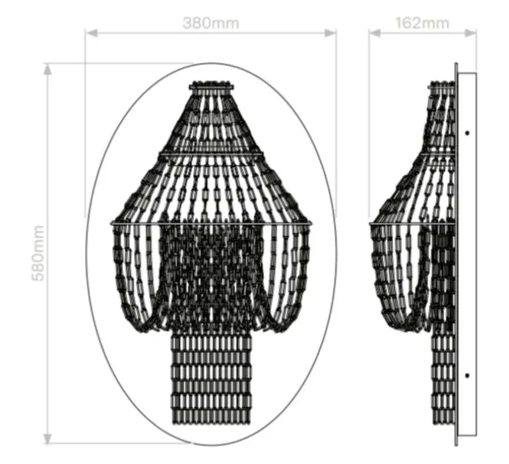 Applique murale, Lampe C 380, argent, LED, dim, 2400K, 2700 lm, L38cm, H58cm - DCW éditions Paris