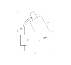 Applique murale, Lampe de bureau, réédition Charlotte Perriand, rouge, L9,5cm, H29cm - Nemo Lighting