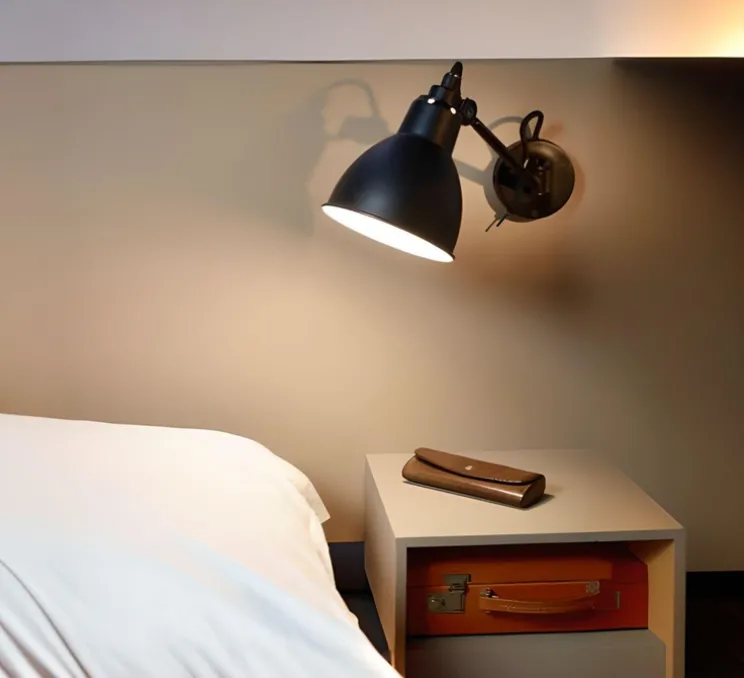 Applique murale, Lampe Gras N°104, avec interrupteur, noir, L15,3cm, H18,9cm - DCW éditions Paris