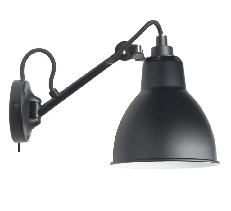 Applique murale, Lampe Gras N°104, avec interrupteur, noir, L15,3cm, H18,9cm - DCW éditions Paris