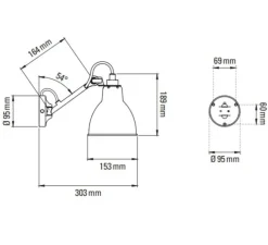 Applique murale, Lampe Gras N°104, laiton, L15,3cm, H18,9cm - DCW éditions Paris