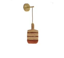 Applique murale, Lantern, naturel/gingembre, Ø15cm, H28cm - GOLDEN Editions