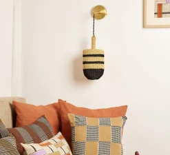 Applique murale, Lantern, naturel/minuit, Ø15cm, H28cm - GOLDEN Editions