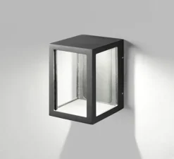 Applique murale, Lantern W2, noir, LED, L16cm, H20cm - Light Point