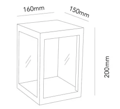 Applique murale, Lantern W2, noir, LED, L16cm, H20cm - Light Point