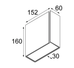 Applique murale LED, Split Medium, blanc, noir, H16cm, L15,2cm - Modular