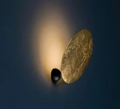 Applique murale, Lederam W1, Or, noir, LED, 2700K, 1550 lm, Ø25cm, H25cm - Catellani & Smith