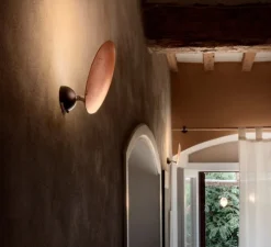 Applique murale, Lederam W1, cuivre, noir, LED, dim, 2700K, 1550 lm, Ø17cm - Catellani & Smith