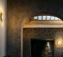 Applique murale, Lederam W25, blanc et laiton, LED, dim, 2700K, 1550 lm, Ø25cm, H25cm - Catellani & Smith