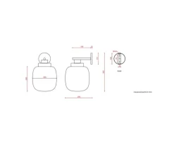 Applique murale, Legier 557.42, verre fumé, laiton, IP40, LED, dim, 2700K, 1200 lm, Ø25cm, H38cm - Tooy