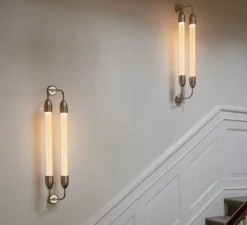 Applique murale, Lemon squeeze double long, laiton, verre opalin, L18,5cm, H94cm - Umage