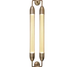 Applique murale, Lemon squeeze double long, laiton, verre opalin, L18,5cm, H94cm - Umage