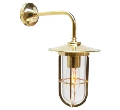 Applique murale, Lena, laiton poli, verre transparent, L17cm, H36cm - Mullan Lighting