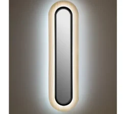 Applique murale, Lens Superoval, blanc ivoire, noir, LED, 3000K, 533lm, L22cm, H78cm - LZF
