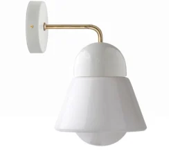 Applique murale, light.039, avec glass019, blanc, Ø17cm, H29,4cm - Zangra