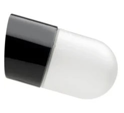 Applique murale, Light.005, avec glass001, noir, Ø8,5cm, P14cm - Zangra