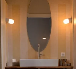 Applique murale, Light.005, avec glass001, blanc, Ø8,5cm, H6cm - Zangra