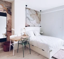 Applique murale, Light.040, blanc, laiton, Ø10cm, L48cm - ZANGRA