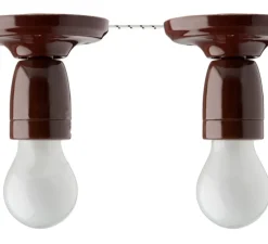 Applique murale, Light.019, marron, E27, Ø10cm, H9cm - Zangra