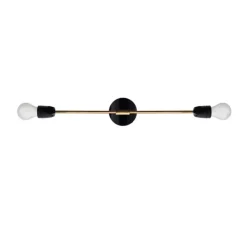 Applique murale, Light.036, noir, laiton, L10cm, H63,5cm - Zangra