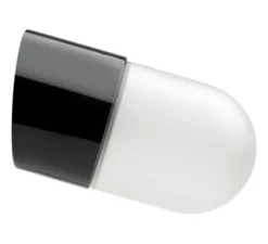 Applique murale, Light.o.005, avec glass001, noir, IP54, Ø8,5cm, H15cm - Zangra