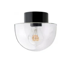 Applique murale, Light.o.016, avec glass027, noir, IP54, Ø10cm, H5cm - Zangra