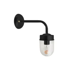 Applique murale, light.o.101, glass008, noir, IP43, L10cm, H27,5cm - Zangra