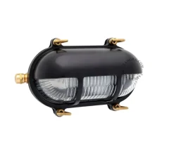 Applique murale, Light.o.071, noir, laiton, IP64, L20cm, H13cm - Zangra