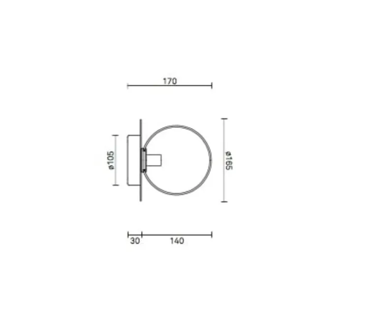 Applique murale, Liila 1 medium, argent, transparent, IP44, Ø16,5cm, H17cm - Nuura