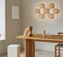 Applique murale, Liila 7, or, verre transparent, L94,3cm, H55,4cm - Nuura