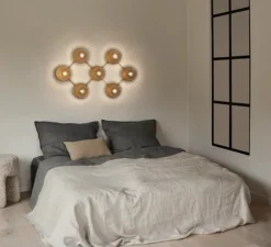 Applique murale, Liila 7, or, verre transparent, L94,3cm, H55,4cm - Nuura