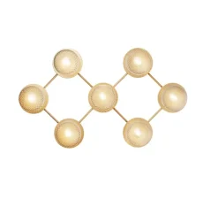 Applique murale, Liila 7, or, verre transparent, L94,3cm, H55,4cm - Nuura