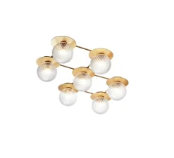 Applique murale, Liila 7, or, verre transparent, L94,3cm, H55,4cm - Nuura